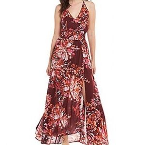 NWT Chelsea & Violet Burgundy Blush Maxi Dress
